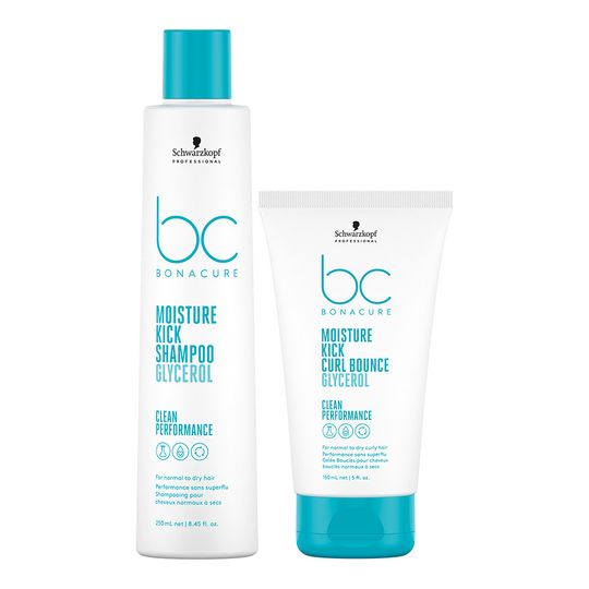 Kit Champu Moisture Kick 250ml + Crema Risos Elasticos 150ml Bonacure
