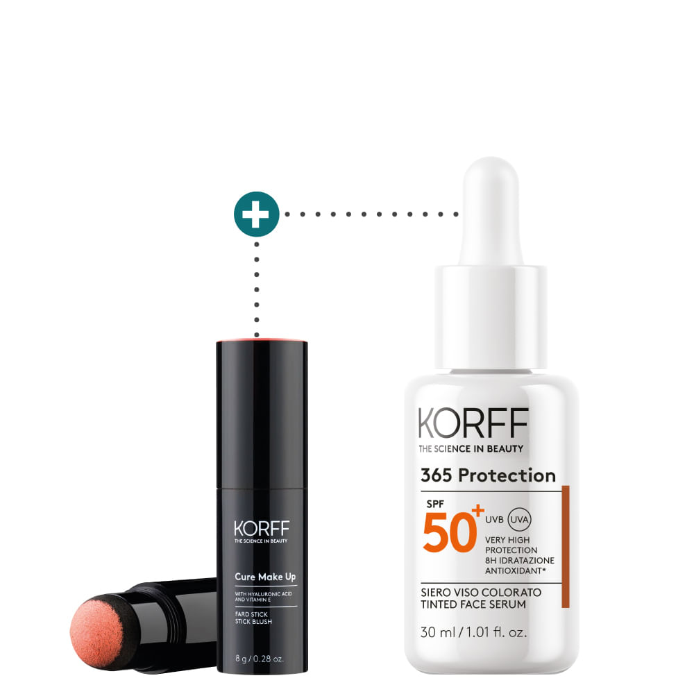 Kit Luminosidad & Protección - Protector solar en serum con color + Blush-Rubor Tono 1 - Korff