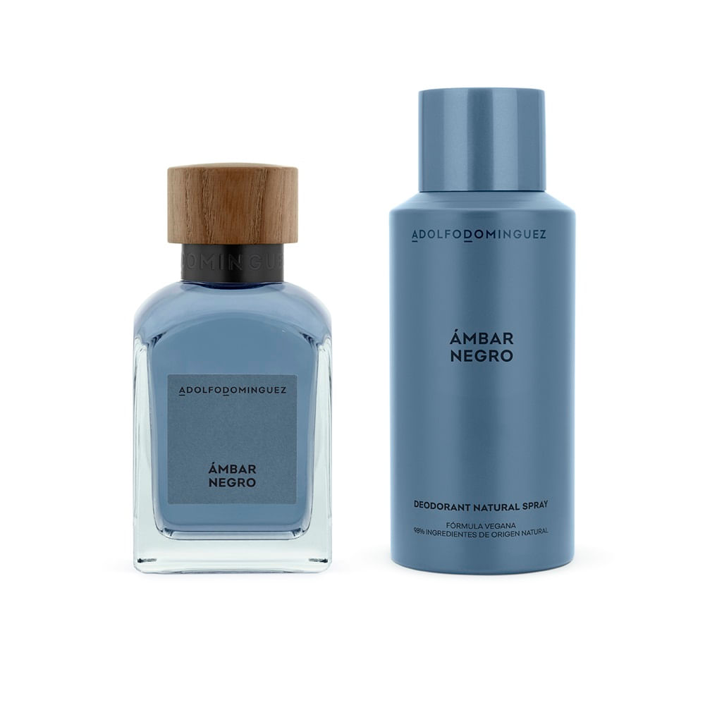 Kit Hombre Ámbar Negro EDP 120ml + Desodorante 150ml -  Adolfo Dominguez