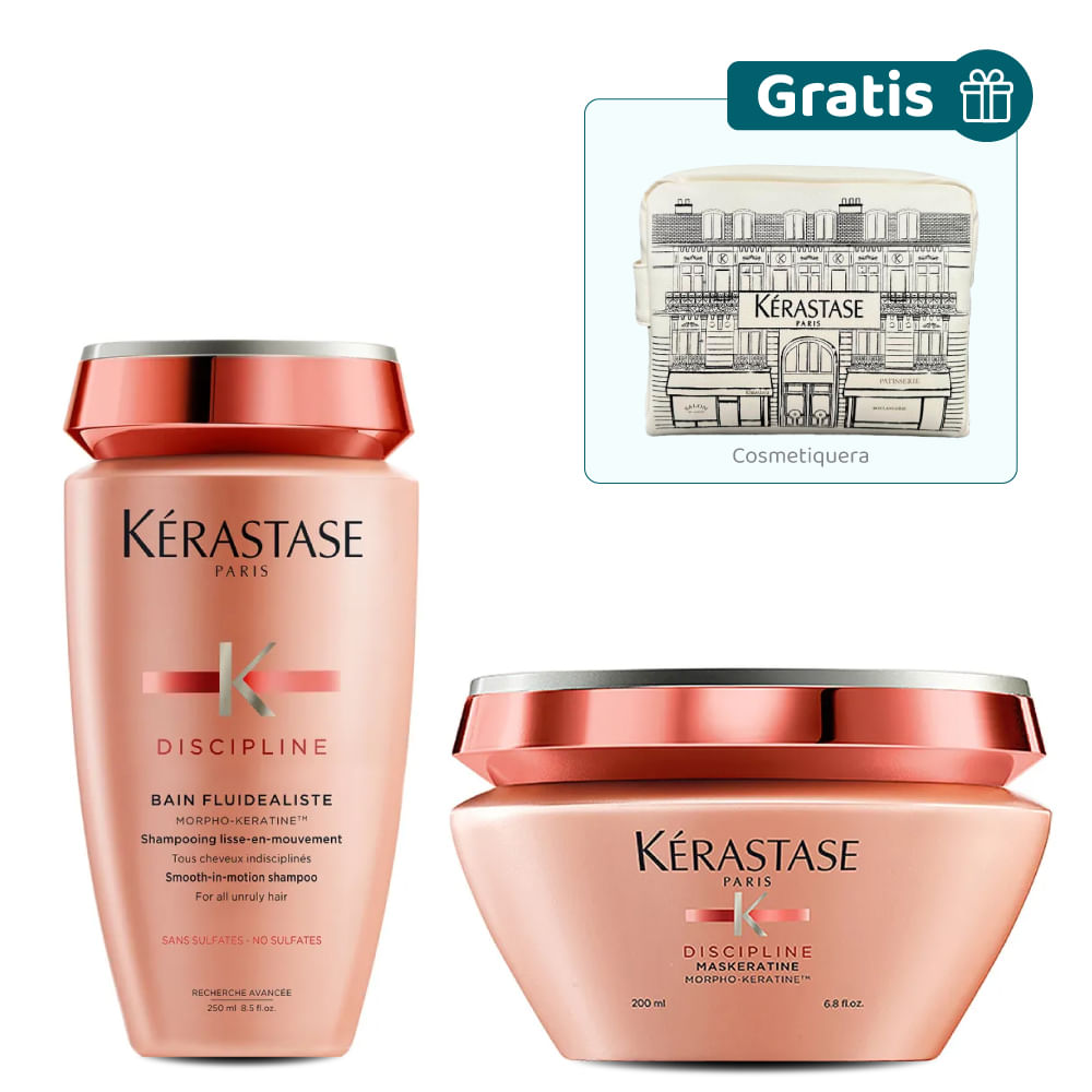 Kit Discipline: Set Anti-Frizz + Cosmetiquera - Kérastase