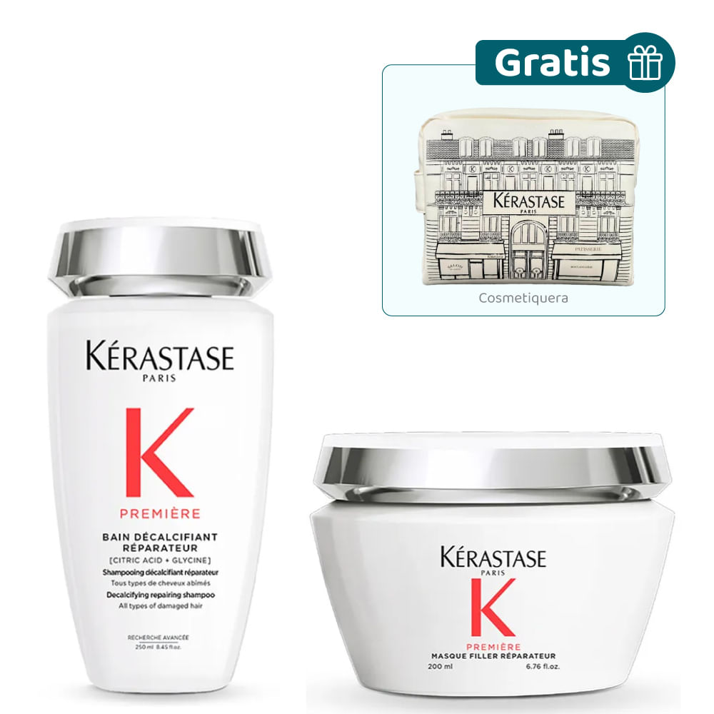 Kit Première: Set de Doble Reparación + Cosmetiquera - Kérastase