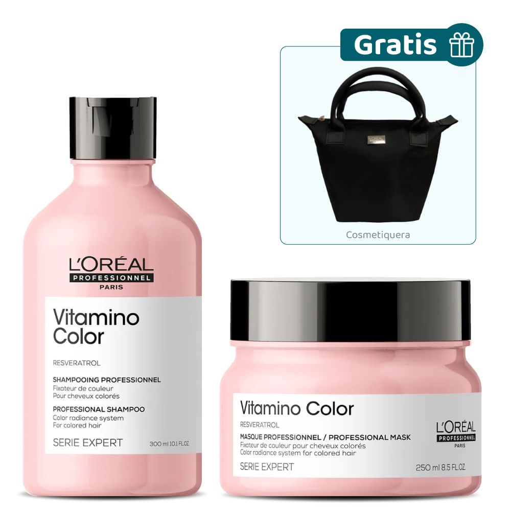 Kit Navidad: Vitamino Color Kit Color Vibrante + Cosmetiquera - L'Oréal Professionnel
