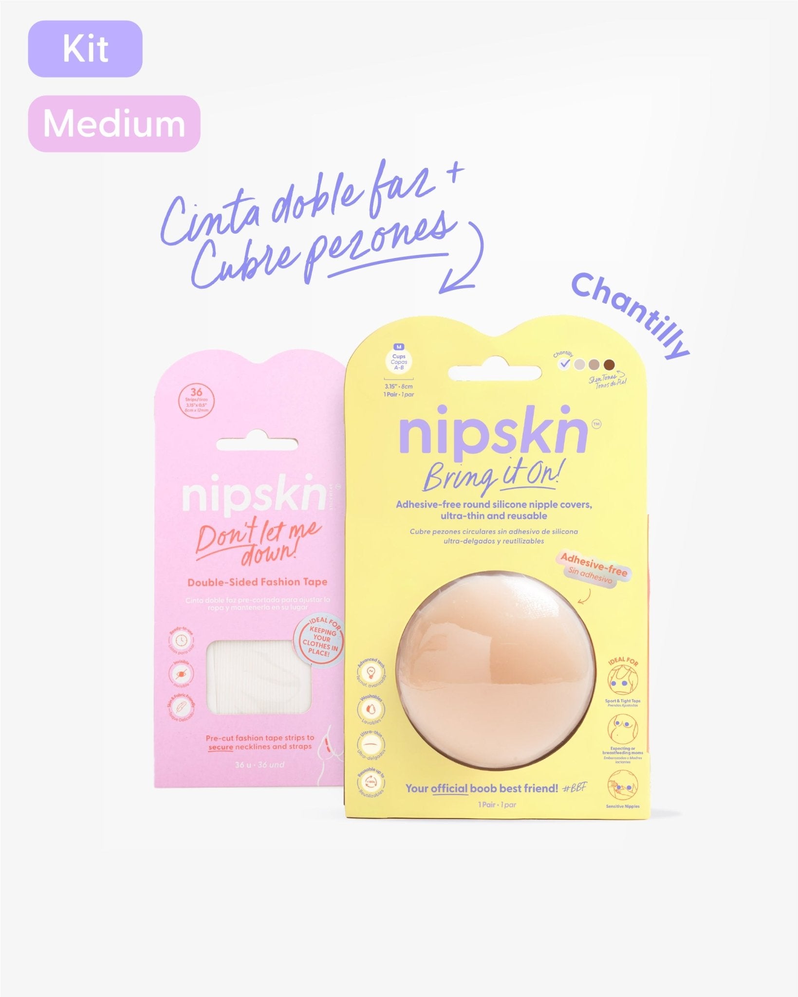 Cubre pezones  Sin Adhesivo más Cinta Doble Faz, Bring It On | Nipskin®