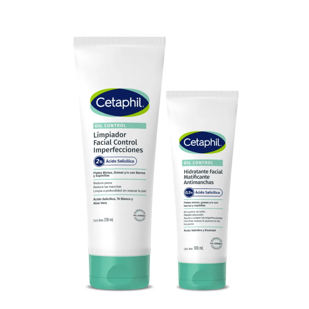 Kit Limpiador Oil Control 236 ml + Hidratante Oil Control 100 ml - Cetaphil