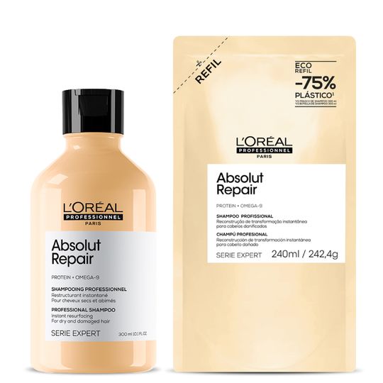 Kit Absolut Repair Reparación Infinita: Shampoo 300ml + Refillable Pouch 240ml - Loreal Professionnel