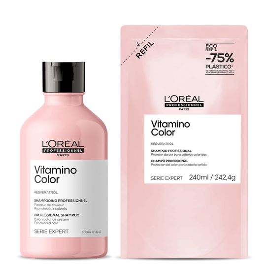 Kit Vitamino Color Dúo Color Infinito: Shampoo 300ml + Refillable Pouch 240ml - Loreal Professionnel