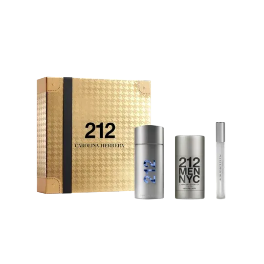 Kit 212 Men NYC Eau de Toilette 100 ml + Deodorant Stick 75 ml + Eau de Toilette 10 ml - Carolina Herrera